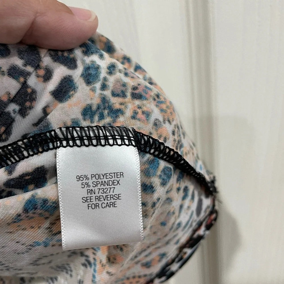 Dana Buchman Release Pleat Sleeveless Tank Top Orange Pattern Medium - Picture 5 of 6